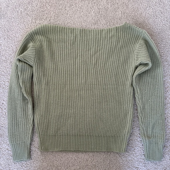Boohoo Sage Knit Crew Neck Sweater - Picture 2 of 2